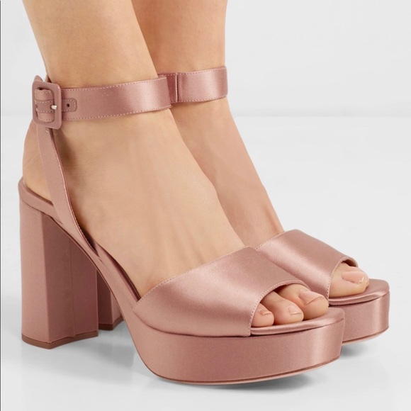 Miu Miu Shoes - MIU MIU Platform Satin Sandals
